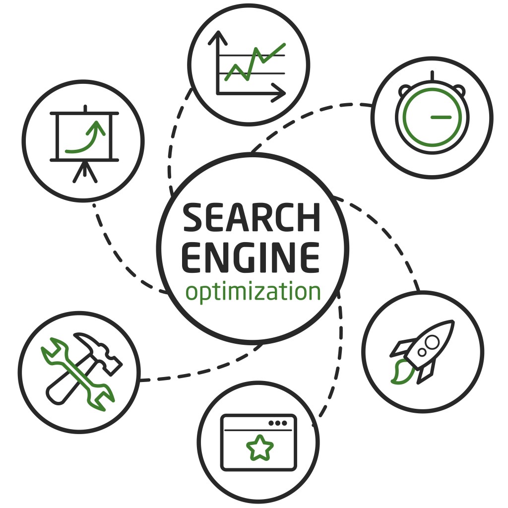 Illustration about search engine optimization, computer technology and big data